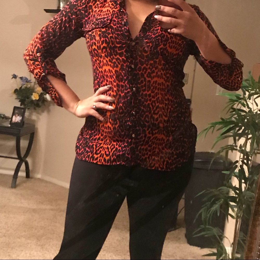 Cheetah print blouse